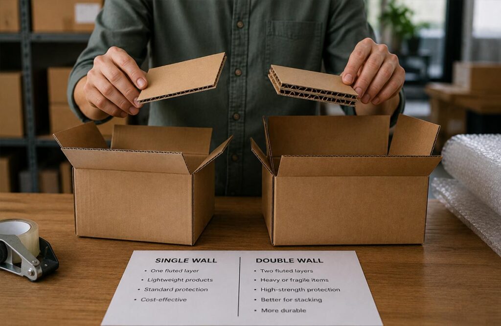 Choose Single Wall or Double Wall Corrugated Boxes