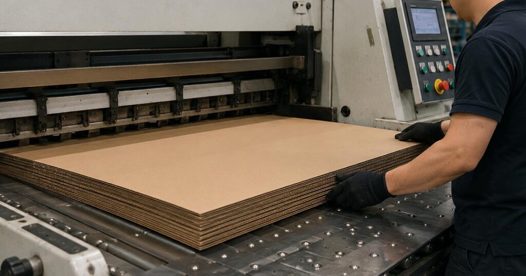Cutting the Board to Size Corrugated Boxes