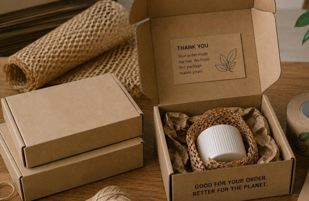 Packaging sustainability tips for ecommerce businesses using corrugated boxes
