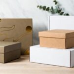 Elegant arrangement of premium sustainable custom packaging boxes representing bespoke UK packaging solutions by PackagingX