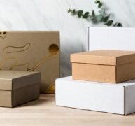 Elegant arrangement of premium sustainable custom packaging boxes representing bespoke UK packaging solutions by PackagingX