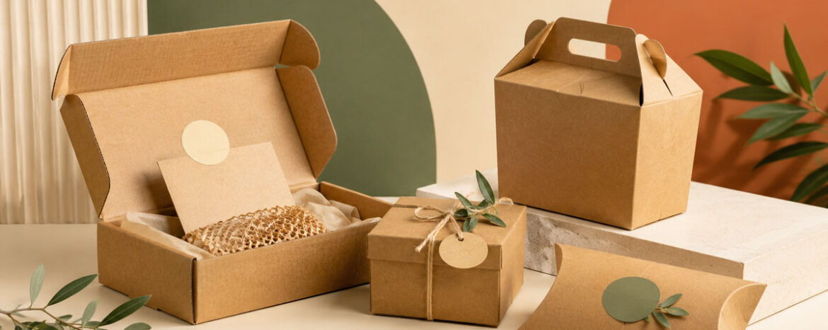 Custom kraft packaging boxes UK for food, gifts, ecommerce and retail products