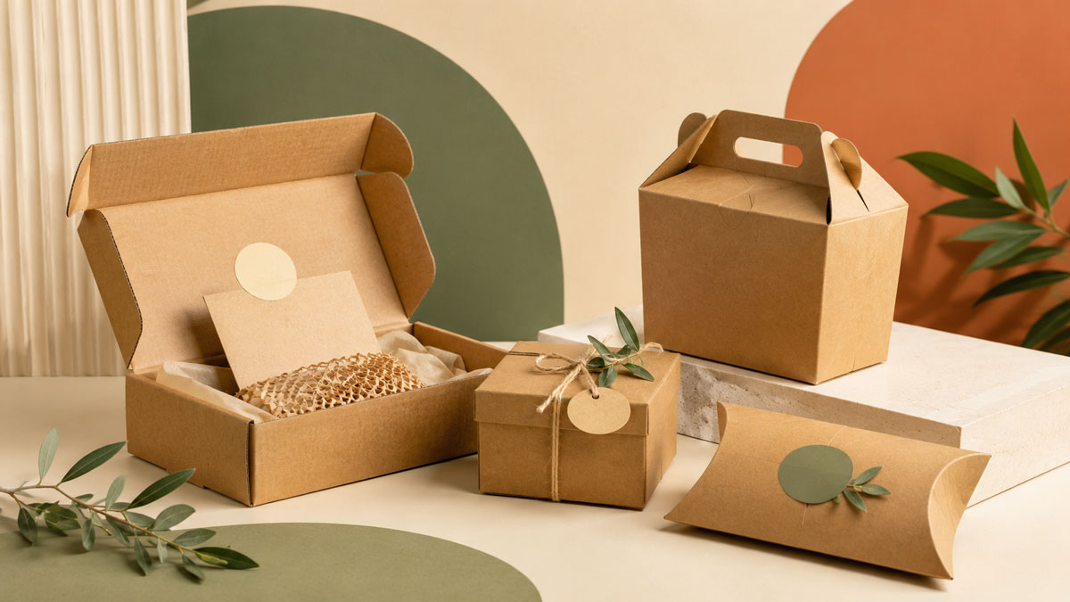 Custom kraft packaging boxes UK for food, gifts, ecommerce and retail products